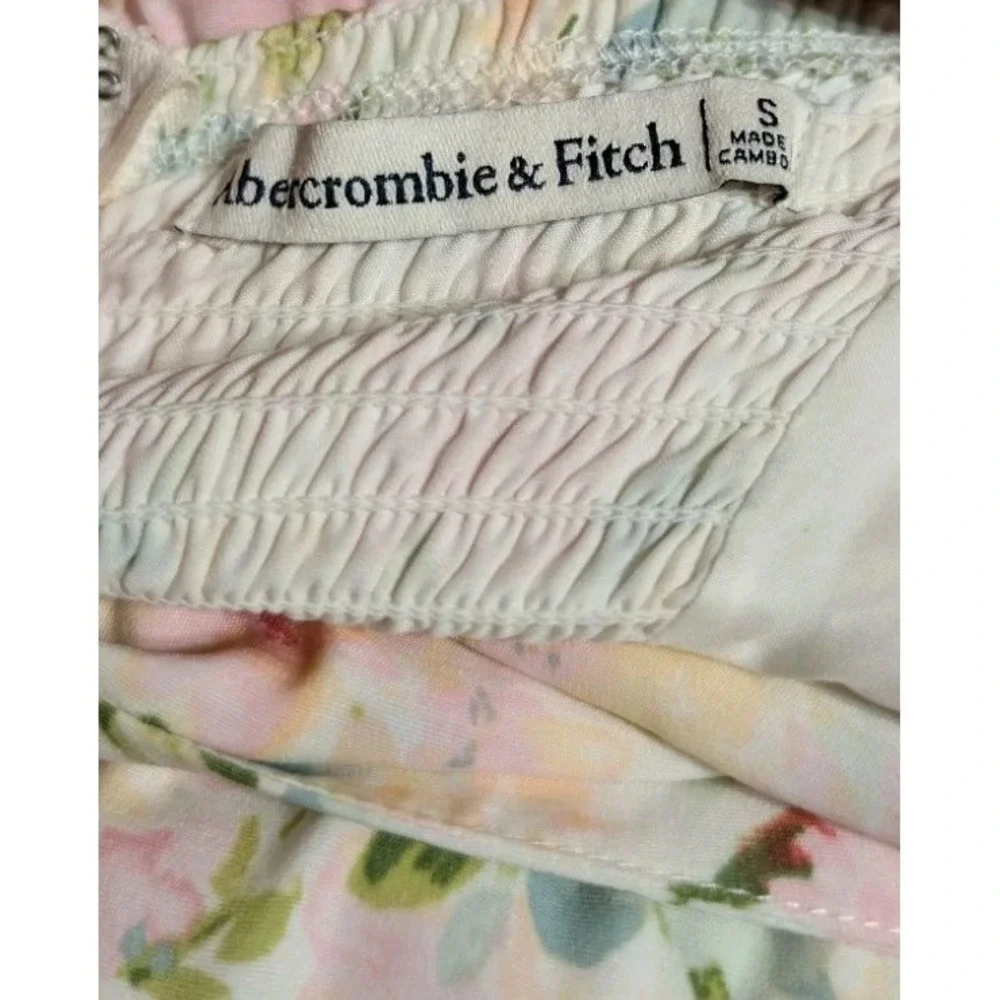 Abercrombie & Fitch Floral Maxi Dress Womens Small Pastel Pink Blue Cottagecore